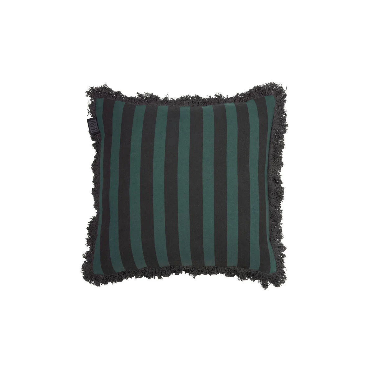 KAAT Amsterdam Viggo Green Stripe Square Filled Cushion 45cm x 45cm