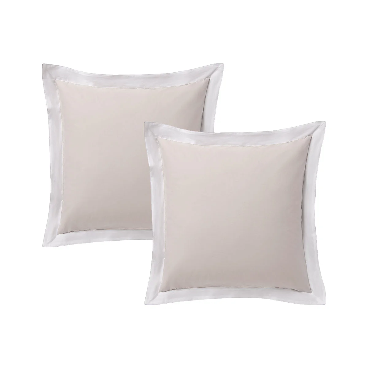 Accessorize Pair of White/Natural Tailored Hotel Deluxe Cotton European Pillowcases