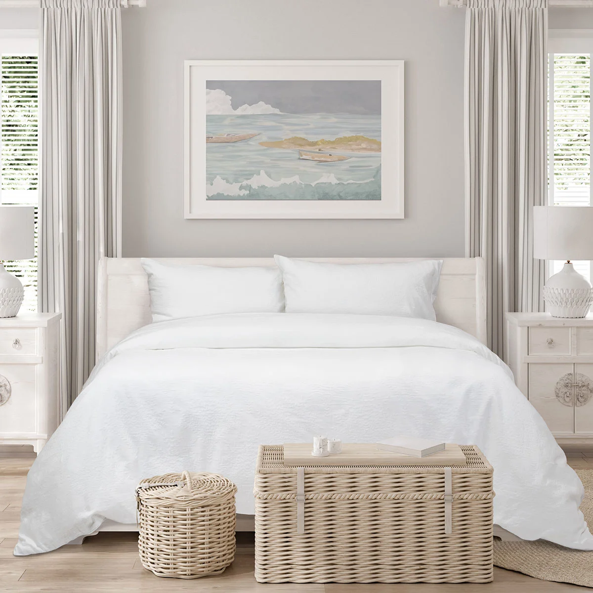 Algodon Romy White Cotton Jacquard Quilt Cover Set King