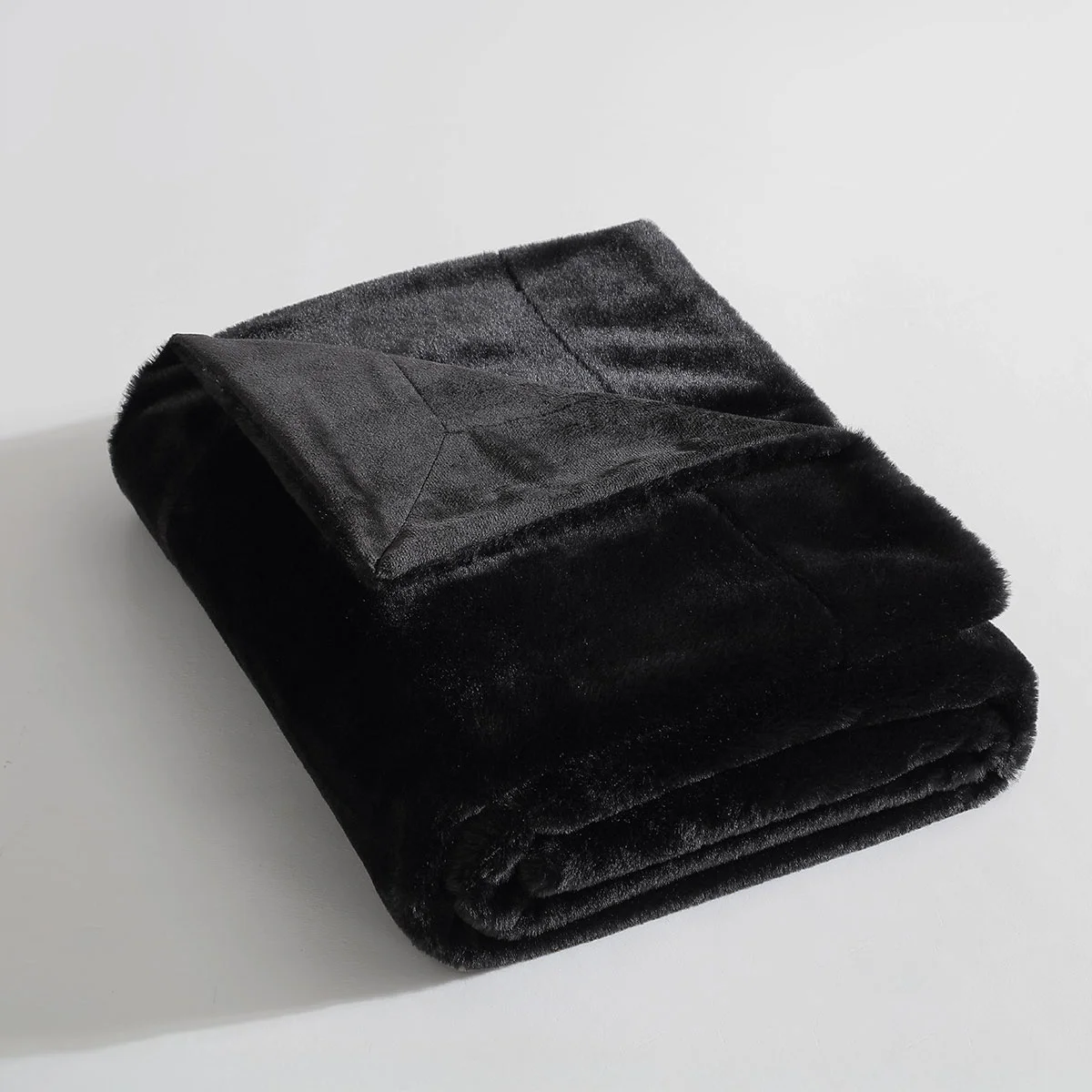 Ardor Benz Faux Fur Soft Plush Throw Rug 130x170cm Black