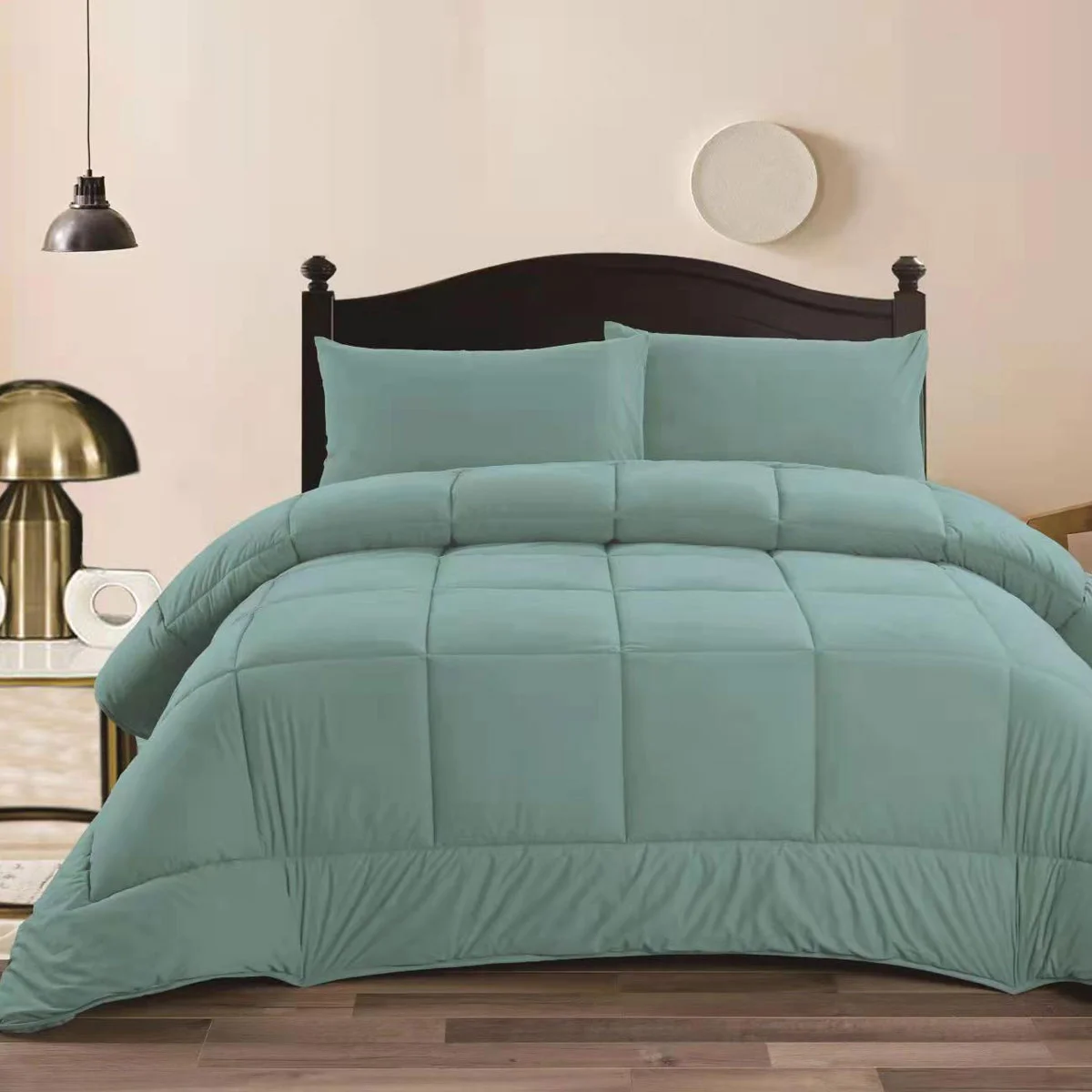 Ramesses Aqua 3- Piece Mink Flannel Comforter Set King