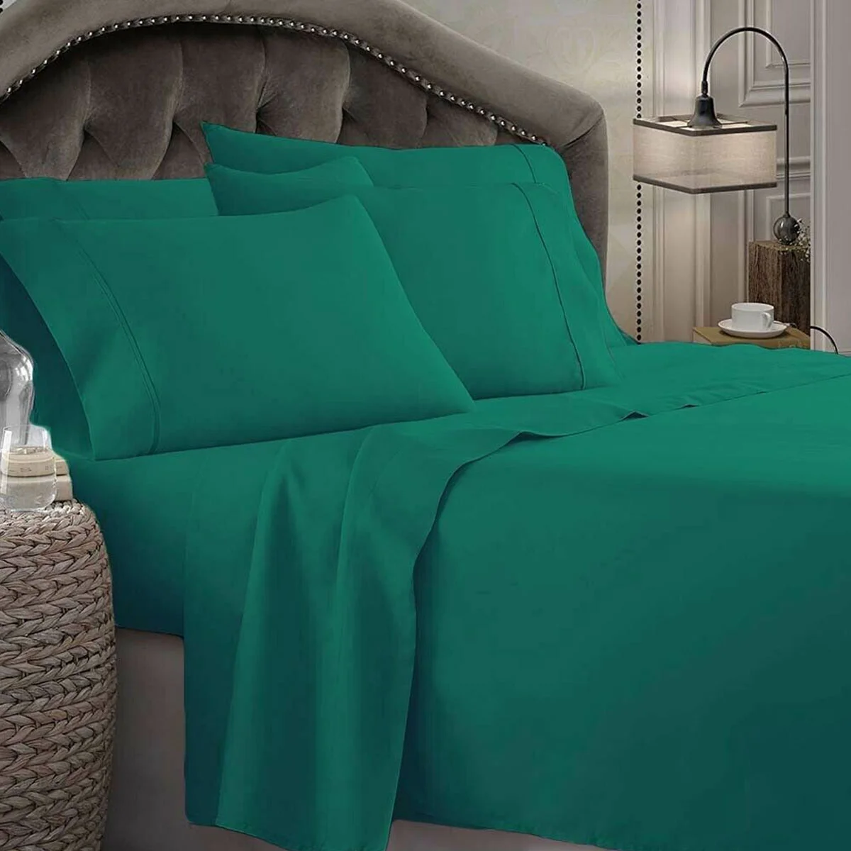 Shangri La 1800 Series Microfibre Sheet Set Teal Queen