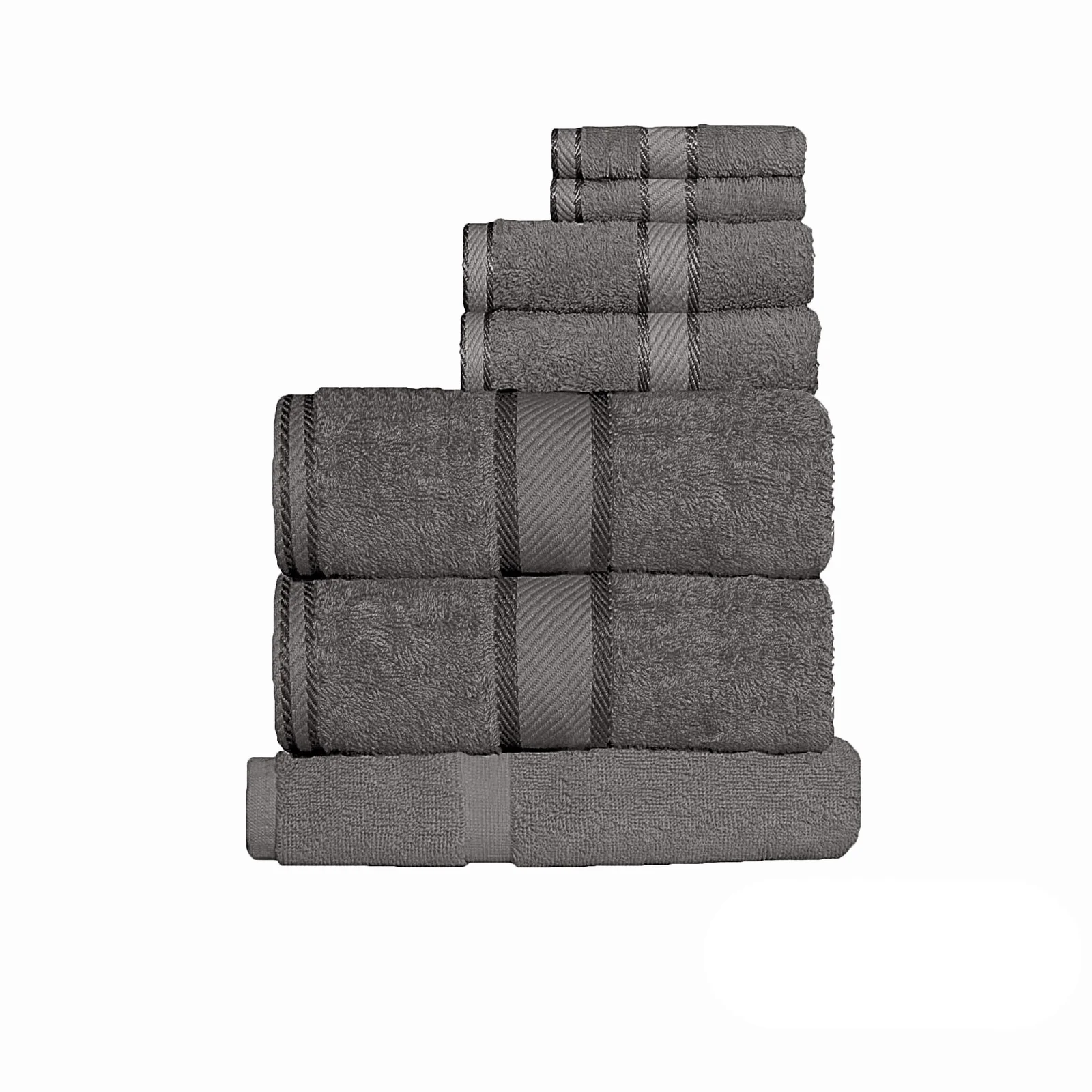Kingtex 550gsm Cotton 7 Pce Towel Set Charcoal