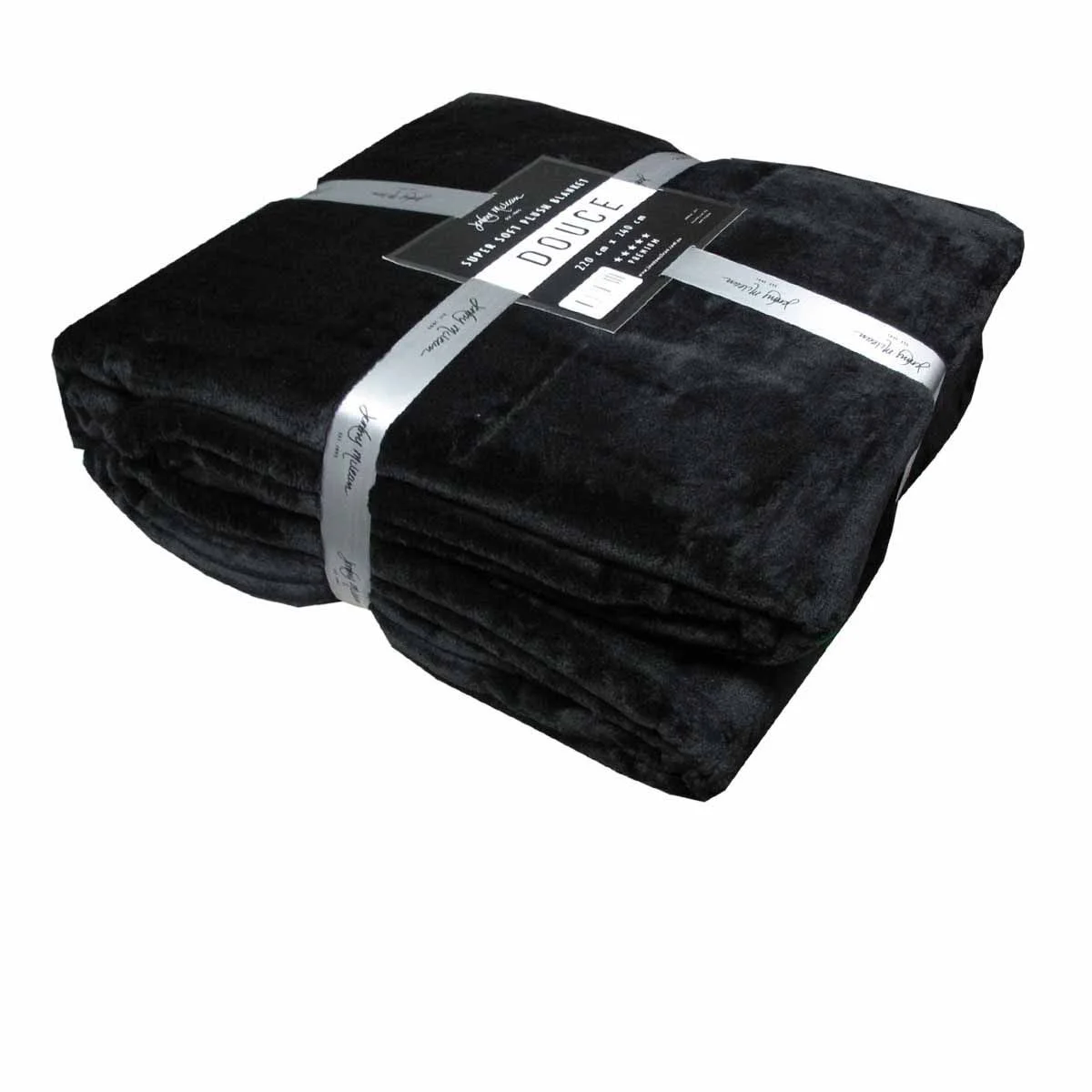 Jenny Mclean 300GSM Douce Super Soft Plush Blanket 220 x 240 cm Black