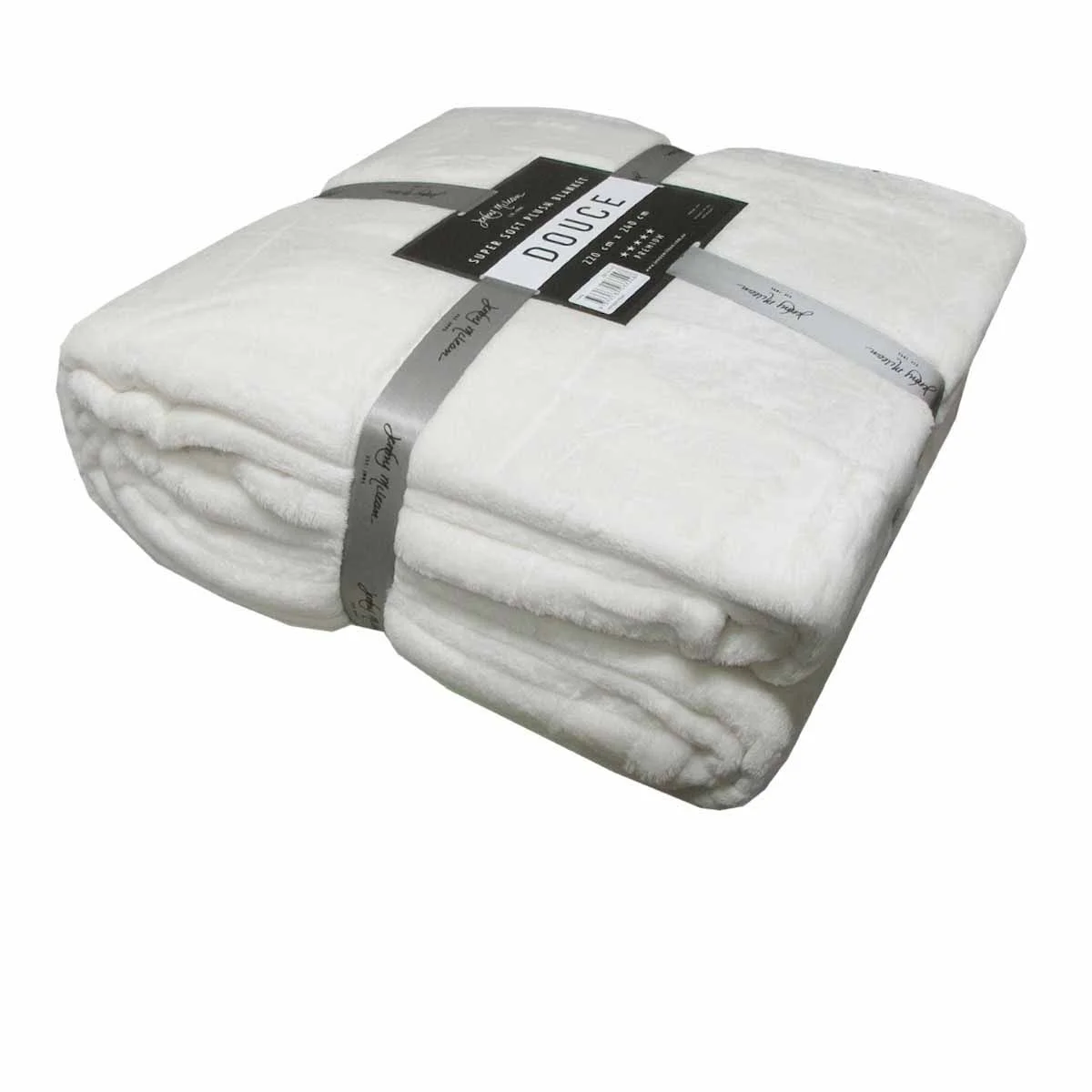 Jenny Mclean 300GSM Douce Super Soft Plush Blanket 220 x 240 cm Ivory