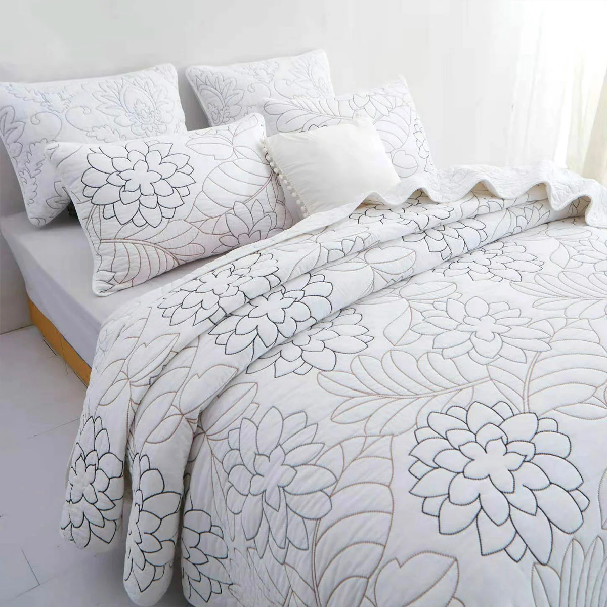 100% Cotton Coverlet Set Eliana Queen