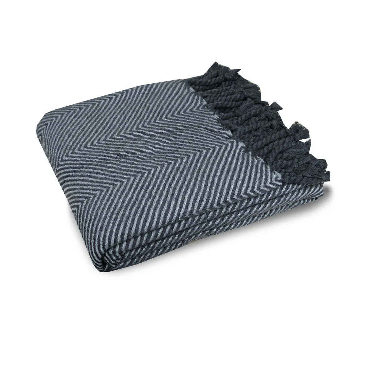 Herringbone Acrylic Throw Charcoal