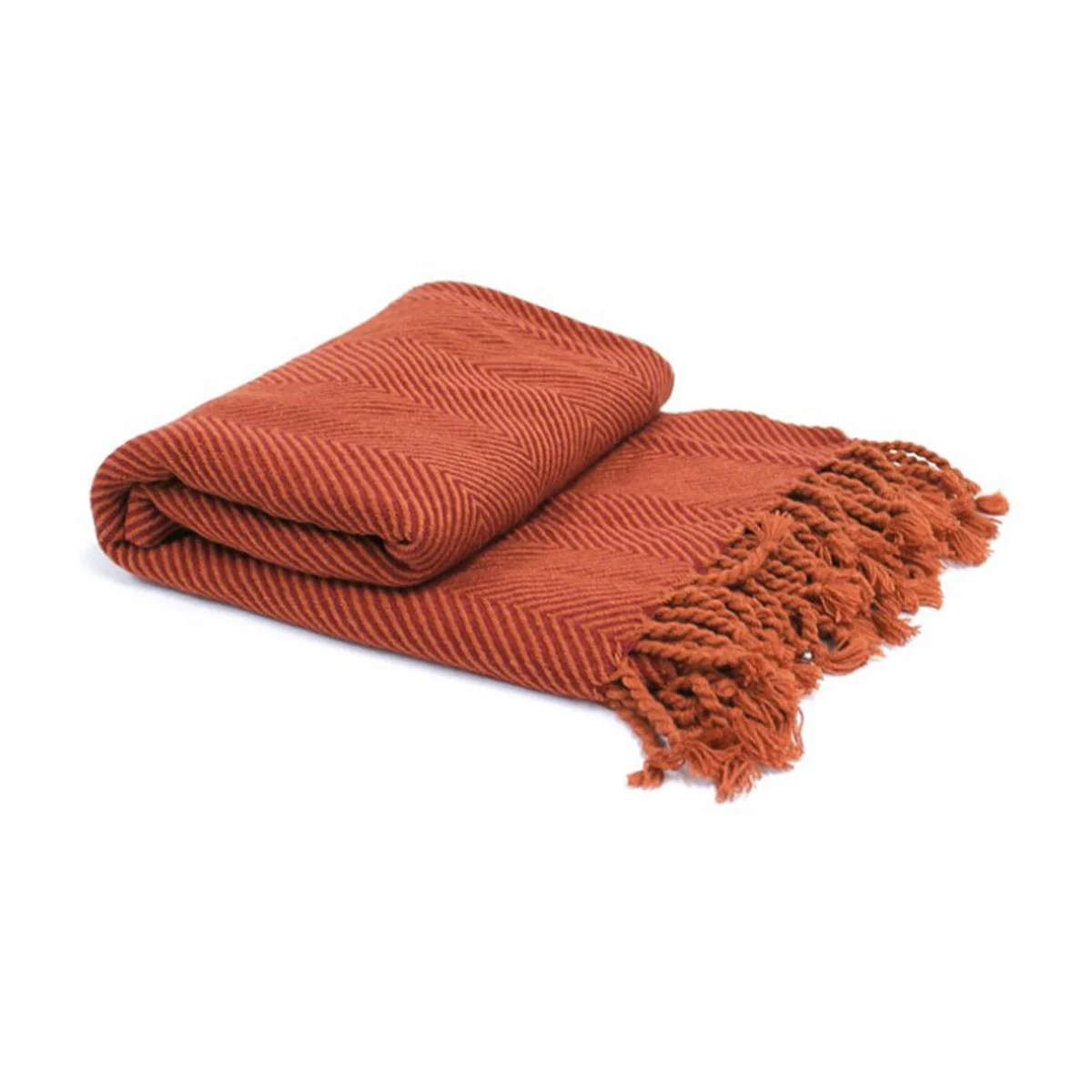 Herringbone Acrylic Throw Terracotta