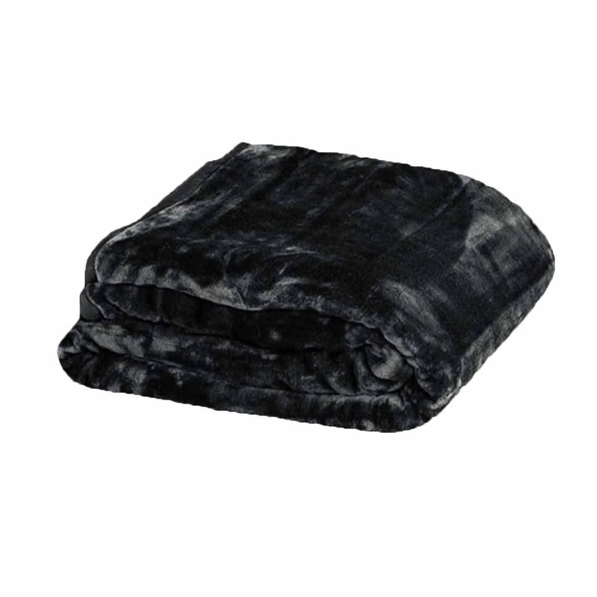 750gsm 3.5kg Double Layer Faux Mink Blanket Queen 200x240 cm Black