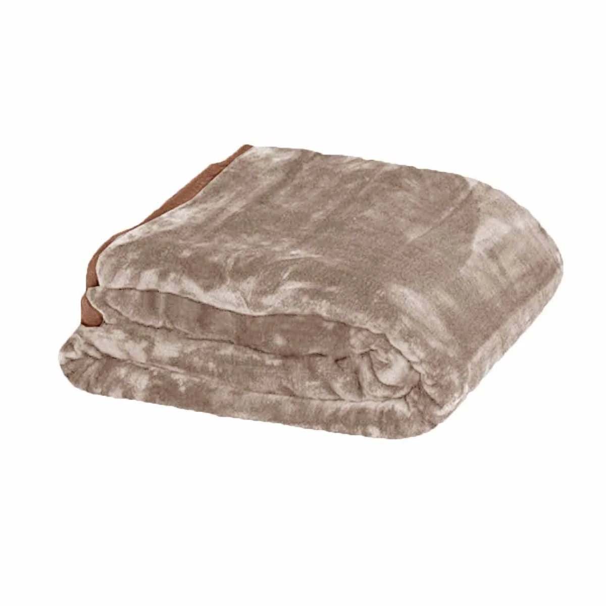 750gsm 3.5kg Double Layer Faux Mink Blanket Queen 200x240 cm Latte