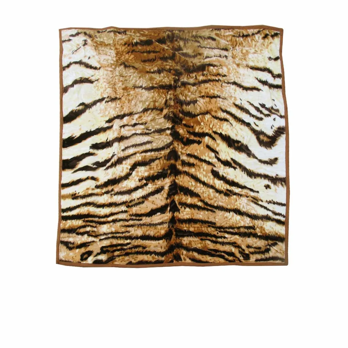 750gsm 3.5kg Double Layer Animal Print Faux Mink Blanket Queen 200x240 cm Brown Tiger
