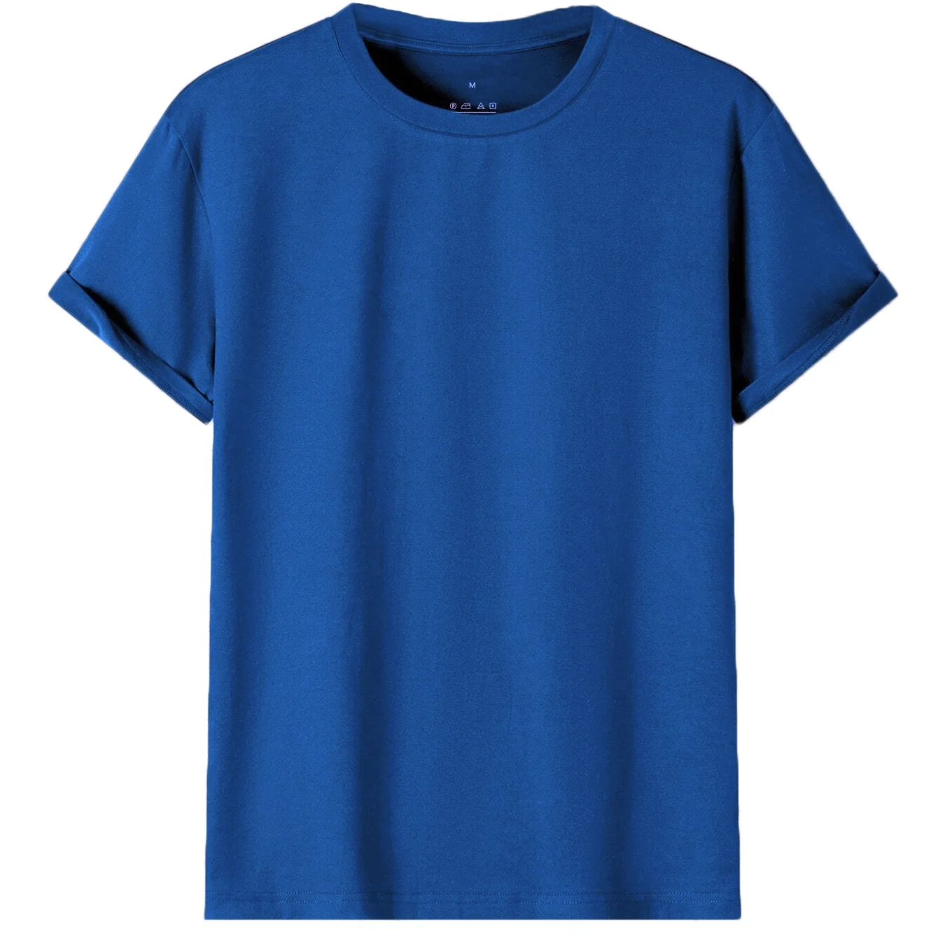 Adult 100% Cotton T-Shirt Unisex Men's Basic Plain Blank Crew Tee Tops Shirts, Royal Blue, L