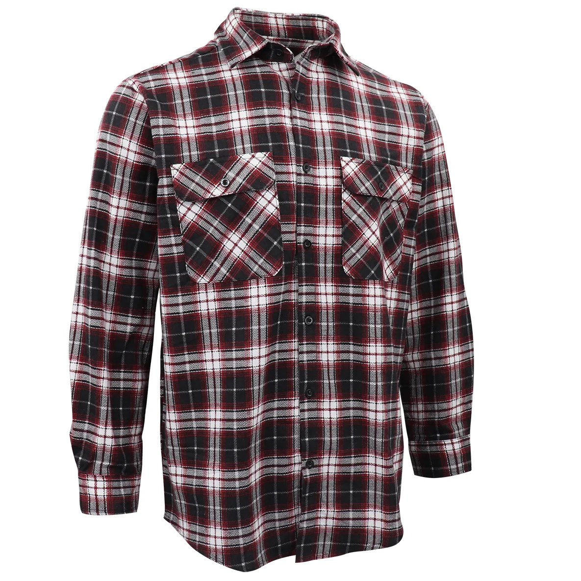 Men's 100% Cotton Flannelette Shirt Long Sleeve Plaid Check Flannel w Pockets, Vintage Ash Plaid, M