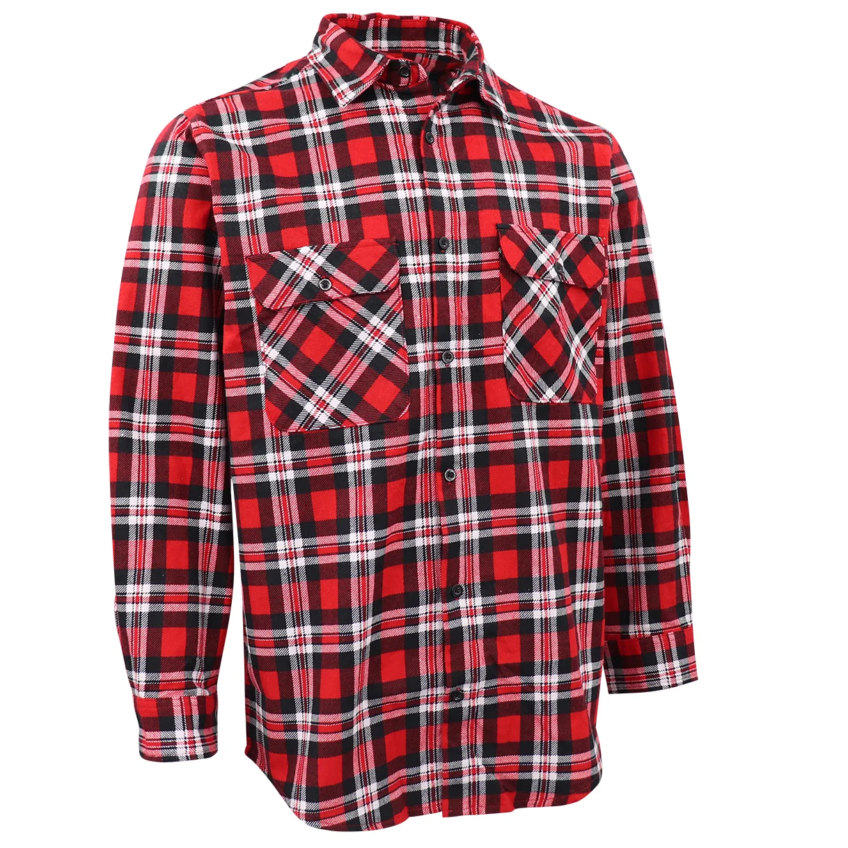 Men's 100% Cotton Flannelette Shirt Long Sleeve Plaid Check Flannel w Pockets, Crimson Knight Plaid, XL