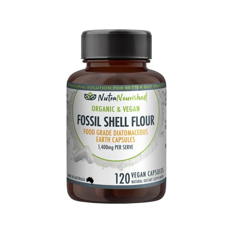 Fossil Shell Flour Capsules (vegan)- Food Grade Diatomaceous Earth 120 caps