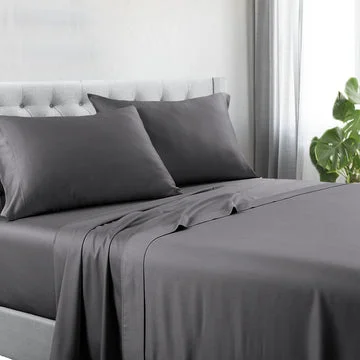1200tc hotel quality cotton rich sheet set queen charcoal