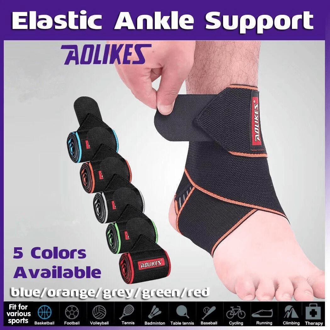 Aolikes Ankle Brace Support Compression Elastic Foot Wrap Protector Sport Au - Green 1 Unit