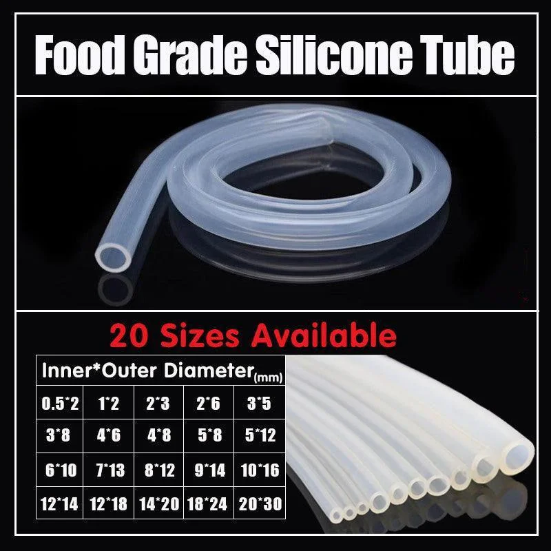 Food Grade Transparent Silicone Rubber Tube Hose Pipe Clear Beer Milk Soft 1M - 10*16mm