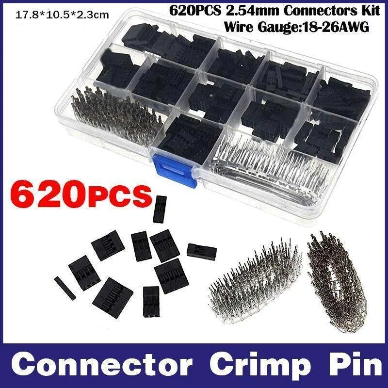 620X Connector Crimp Pin Male Housing Kit Female Dupont Wire Jumper Pin Header