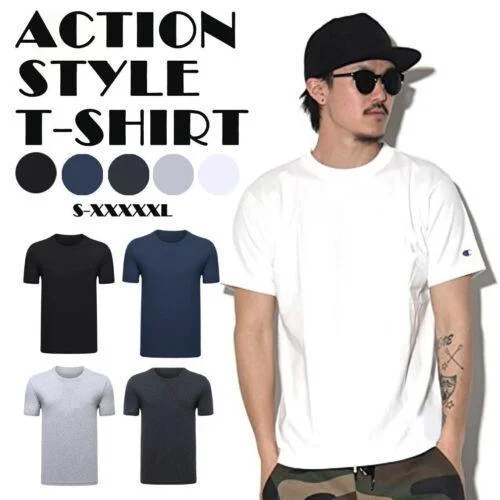 Men T-shirt Plain Blank Heavy Cotton Basic Tee Short Sleeve Large S - 5XL White - 5XL