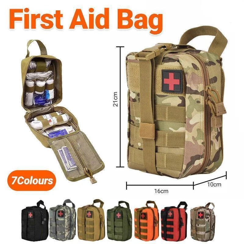 Tactical Molle Rip Away Emt Ifak Medical Pouch First Aid Kit Utility Bag Au Send - Grey Camouflage
