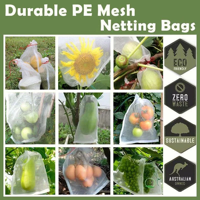 50X Fruit Net Bags Agriculture Garden Vegetable Protection Mesh Insect Proof - 15*25 (50 PCS)