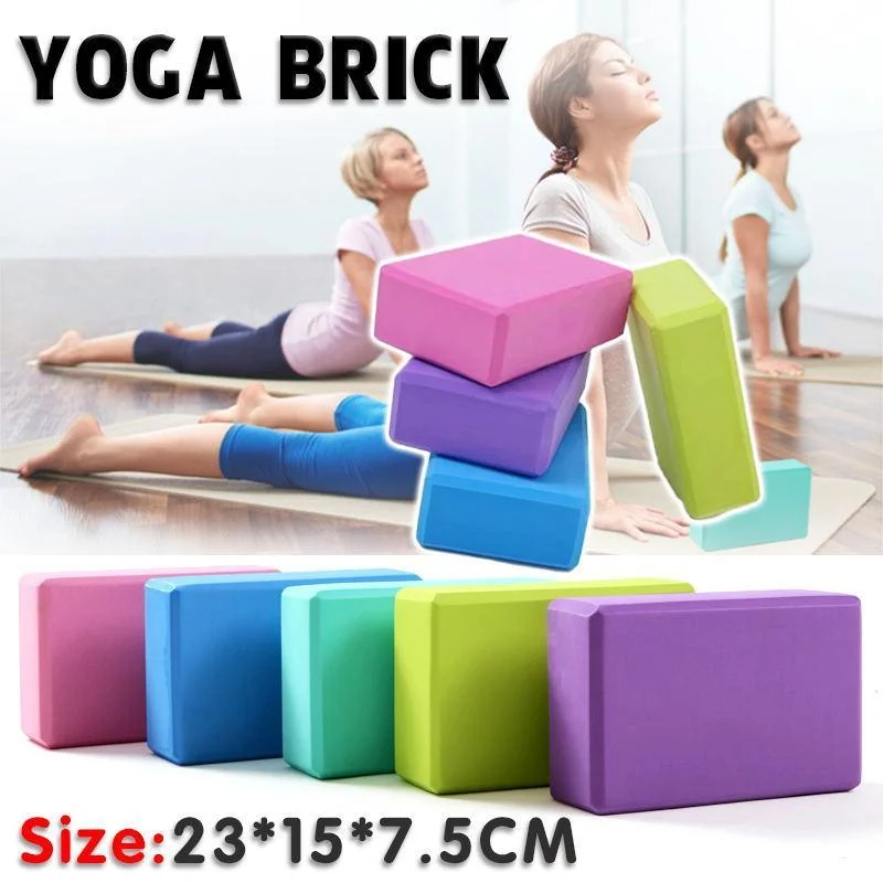 2PCS Yoga Blocks Foam Brick Fitness Exercise Stretch Gym Pilates Tool - Blackish Green