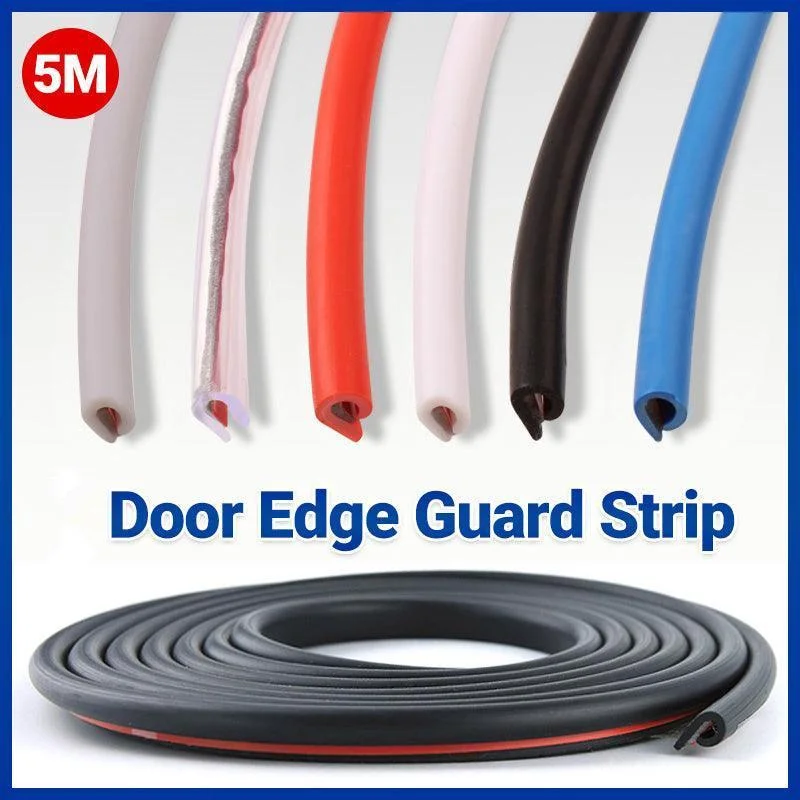 5m Car Door Edge Protector Strip Anti-Scratch Protection Rubber Trim Seal - Red
