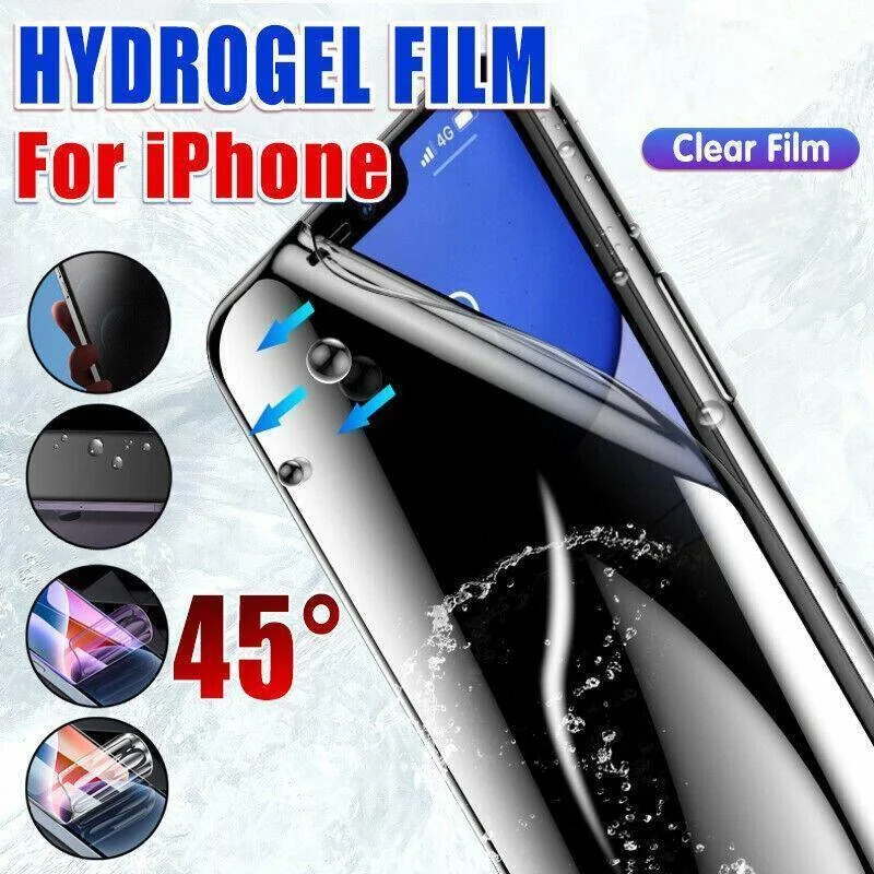 Clear Film iPhone 13 12 11 Pro Xs Max Plus Hydrogel Film Screen Protector - For iPhone 11