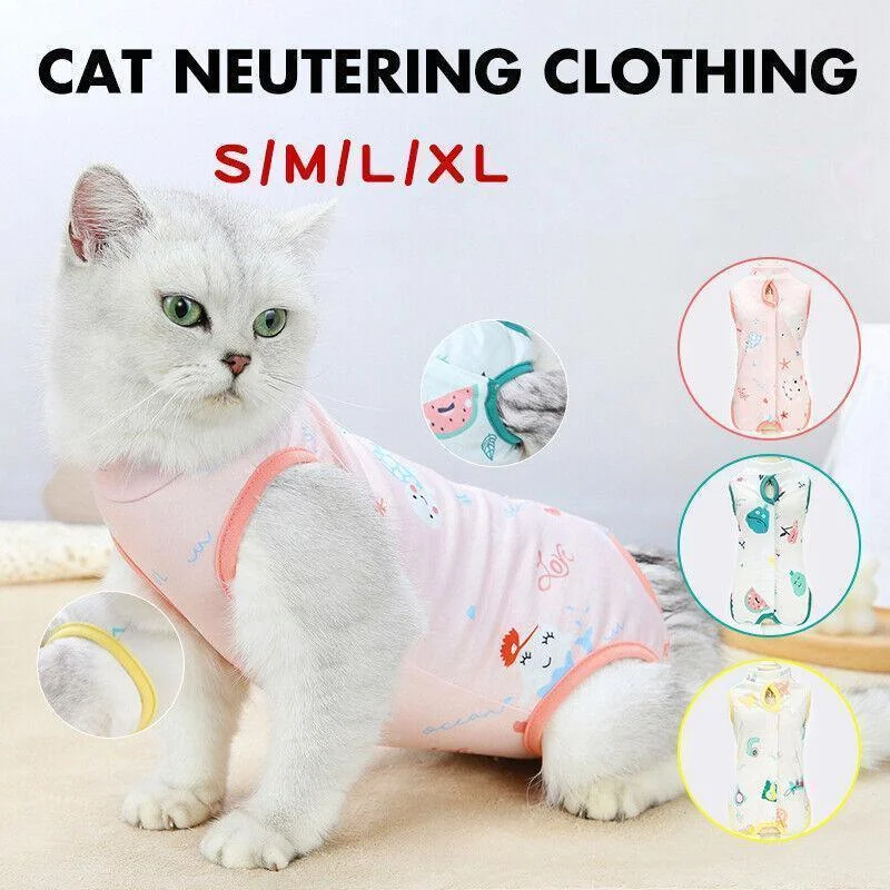 Pet Cat Postoperative Recovery Suit Pet Surgery Clothing Sterilization Weaning Pink - S（ Bust: 33cm Length: 21cm）