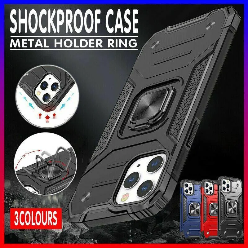 Shockproof Ring Case For iPhone 14 Plus Blue/Black/Red - Blue