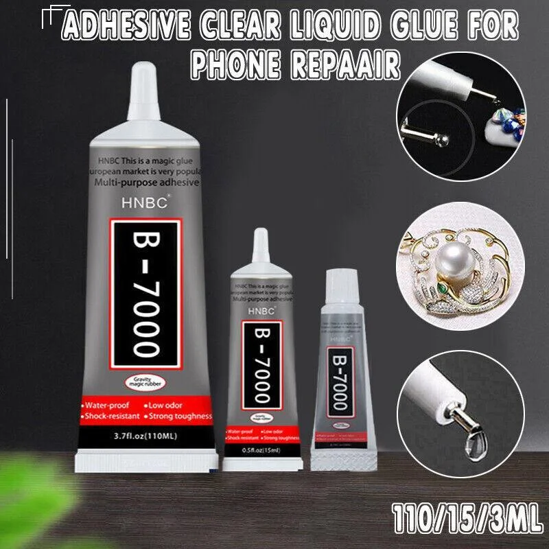 B-7000 Clear Multi-Purpose Adhesive Glue for Jewellry Phone Craft Glass Repair - 110ML