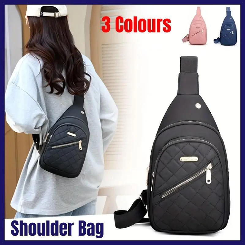 Chest Bag Crossbody Sports Bag Simple Casual Crossbody Bag for Travel Outdoor - Black