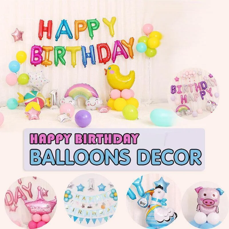 45-50 Pcs Happy Birthday 3D Unicorn Decoration Balloons Diy Decor Party Set - 02