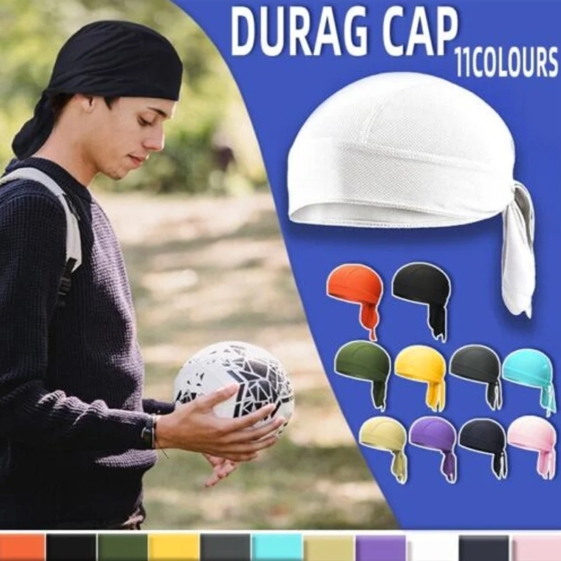 Durag Bandanna Cap Cycling Head Wraps Skull Cap Scarves Caps Motorcycle Sports - Yellow