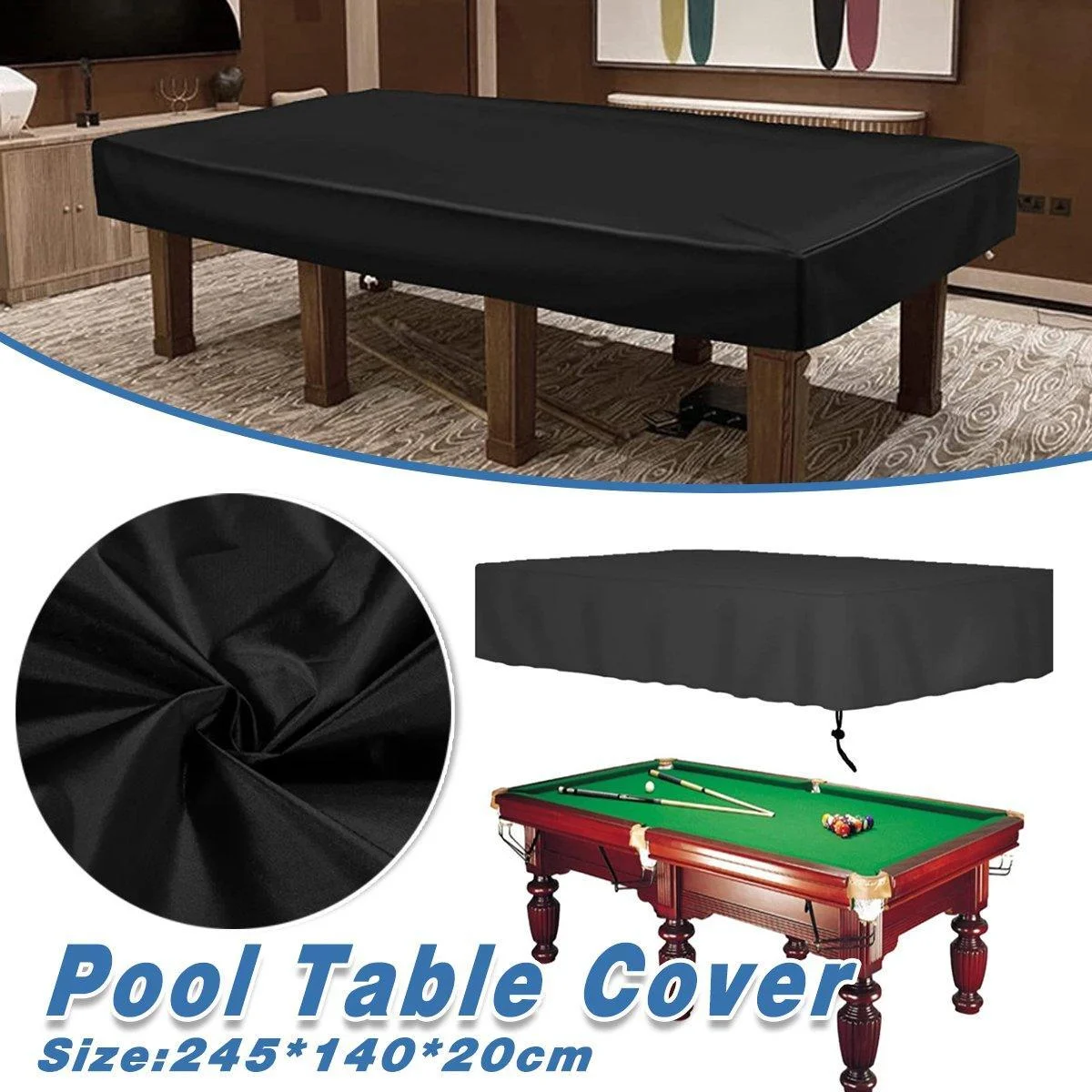 Waterproof Oxford Cloth Billiards Table Cover Dustproof Pool Table Protector