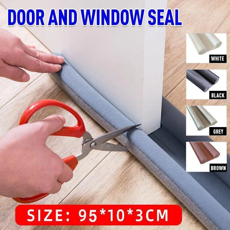 Door Bottom Seal Draft Stopper Guard Threshold Sealing Strip Wind Dust Protector - Brown