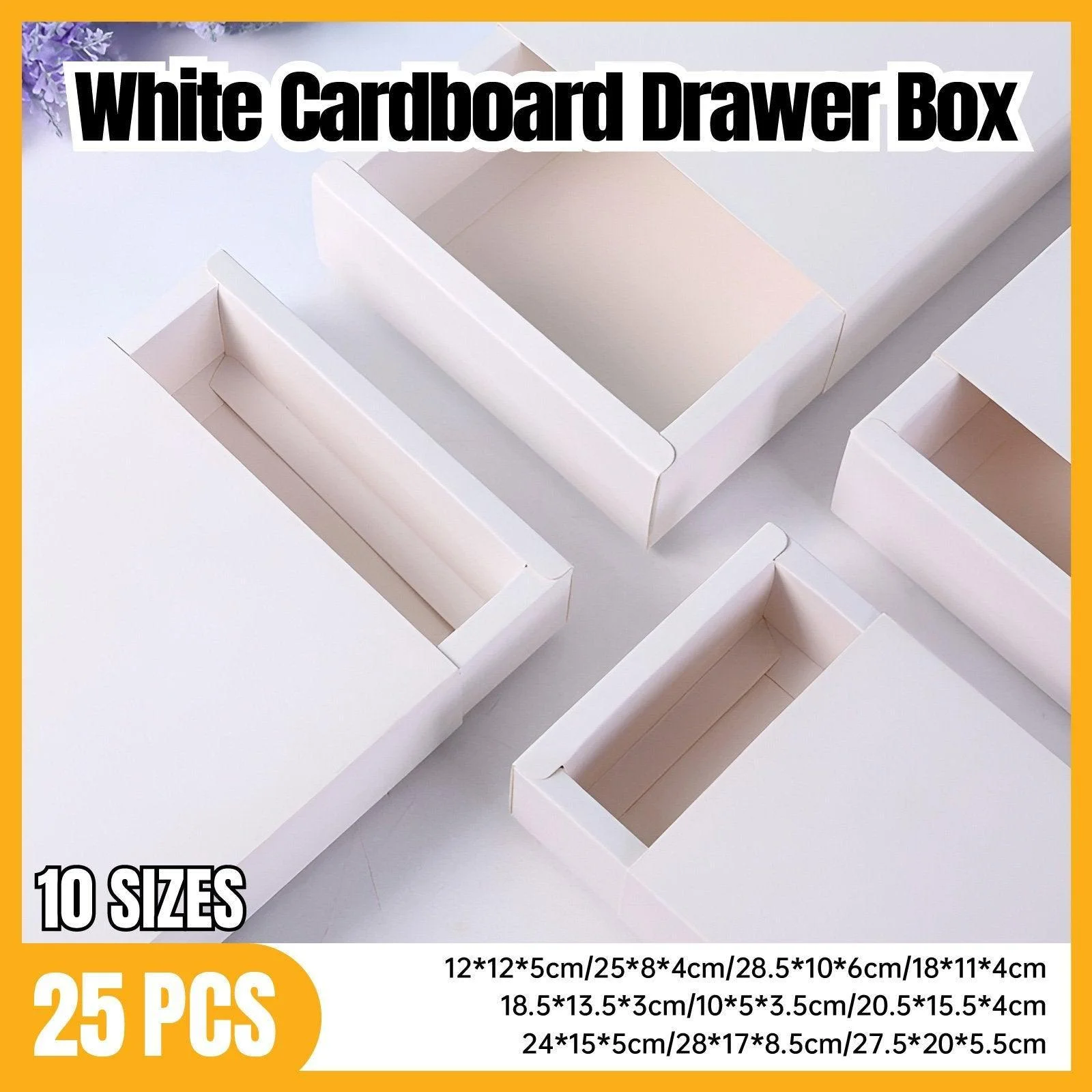 25X White Kraft Paper Drawer Jewelry Package Necklace Bracelet Gift Package box - 18.5*13.5*3-25pcs