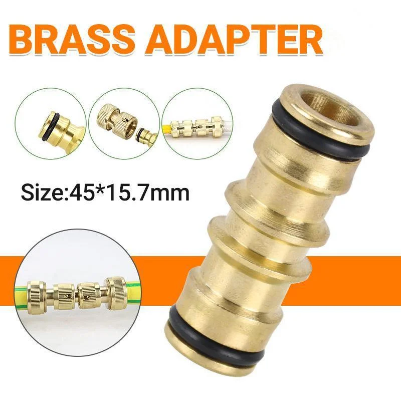 Brass Garden Hose Connector Fitting Double End Quick Joiner for 12mm Pipe Repair