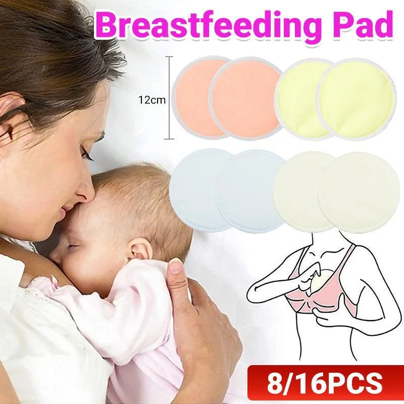 Bamboo Reusable Breast Pads Nursing Breastfeeding Plain Washable Pack of 8/16PCS - 8PCS