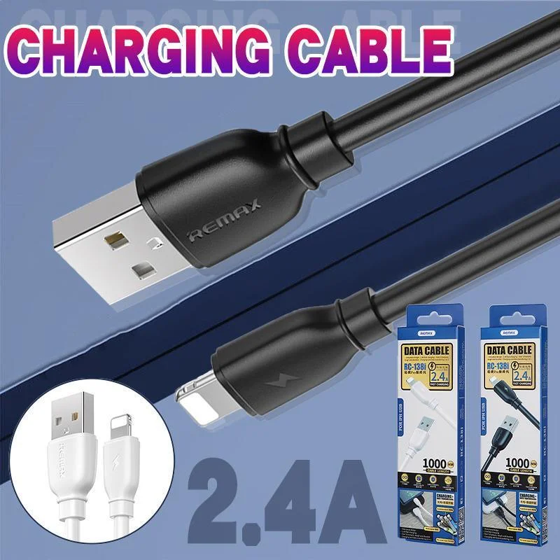 2.4A USB Fast Charger Phone Cable Data Cord For iPhone14 13 12 11Pro Max XR iPad - Black