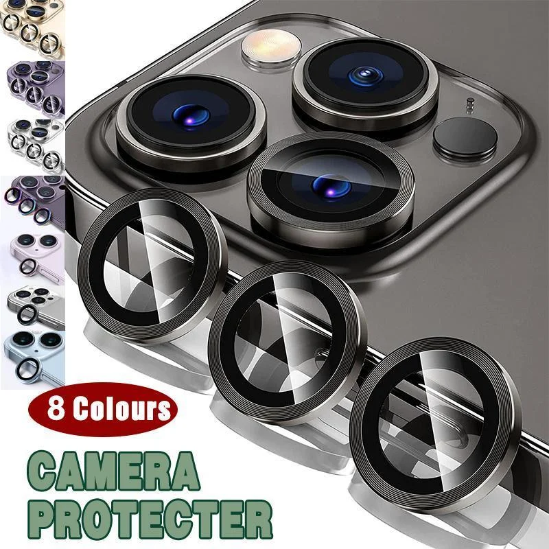 For iPhone 14/14 Plus Metal Camera Lens Glass Screen Protector - Rainbow