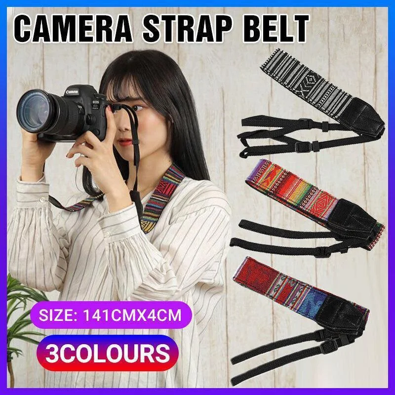 Camera Strap Compatible With Sony Nikon Olympus Dslr Canon Vintage Shoulder Neck - Blue