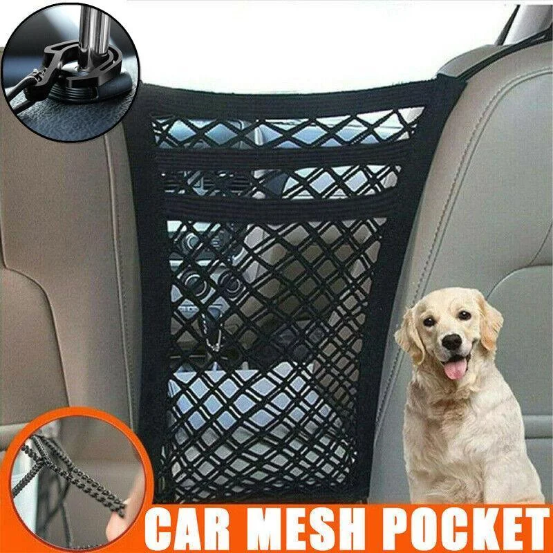 Universal Car Truck Seat Mesh Tidy Storage Net Bag Organizer Holder Multi-Pocket