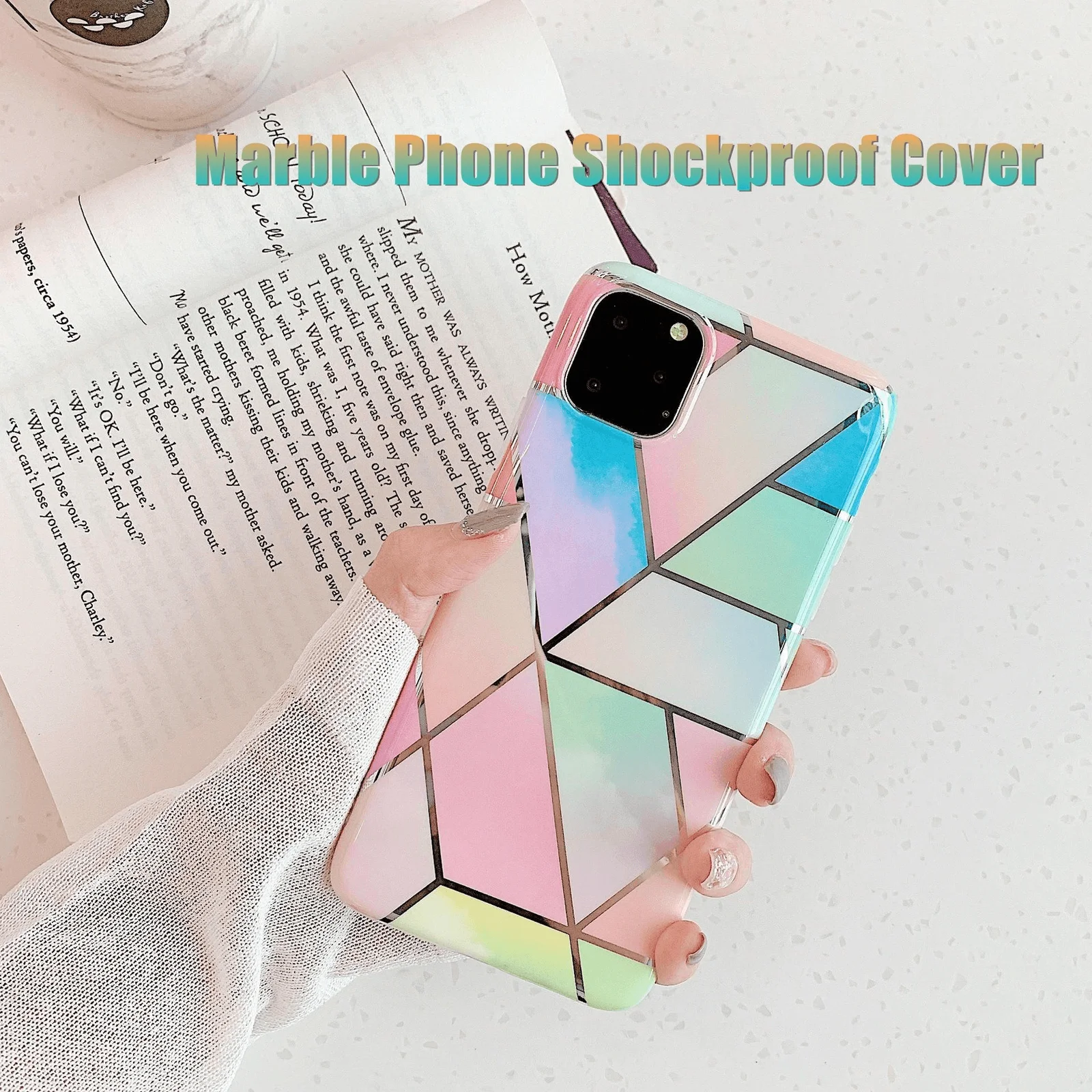Rainbow Case for iPhone 14 13 12 11 Pro Max XR XS Marble Phone Shockproof Cover Silicone - For iphone 12Mini
