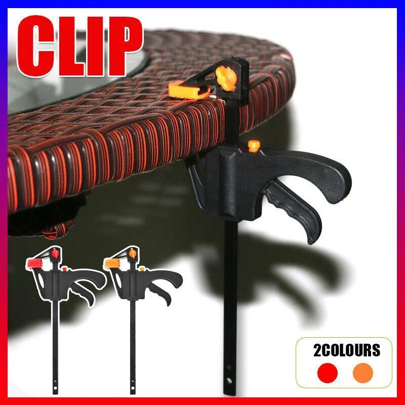 Quick Woodworking Clip Bar Clamp F-Tyle Grip Quick Ratchet Release Squeeze Tools - Red