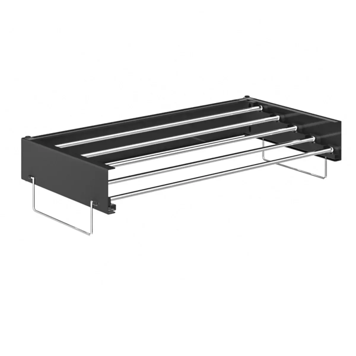 Wall Mount Foldable Clothes Drying Rack Sturdy Material Space Saving Balck/White - Black