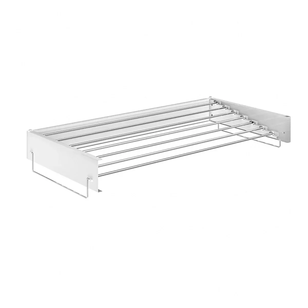 Invisible Wall Mounted Indoor Foldable Clothes Drying Rack Space Saving Home - White
