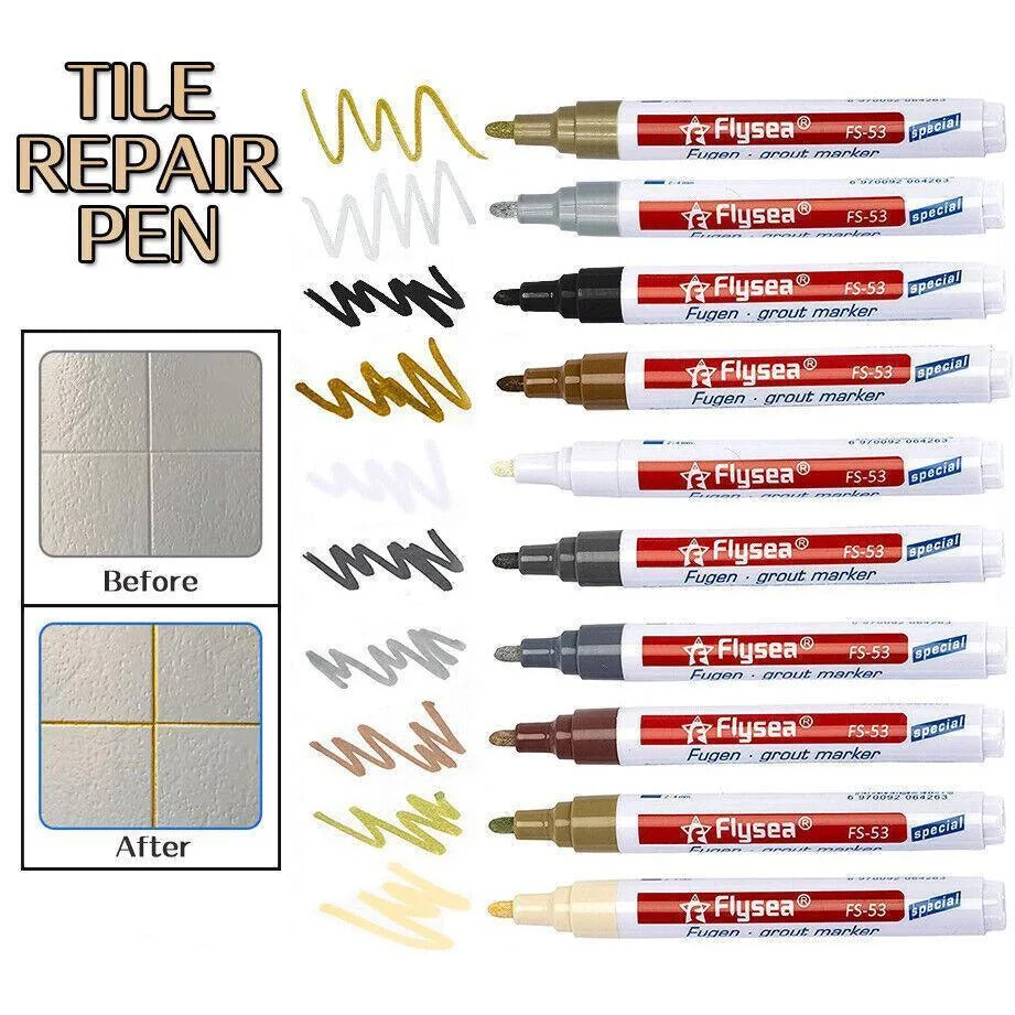 Tile Styling Pen Bathroom Floor Waterproof And Mildew Grout Marker Repair Pens - Grey