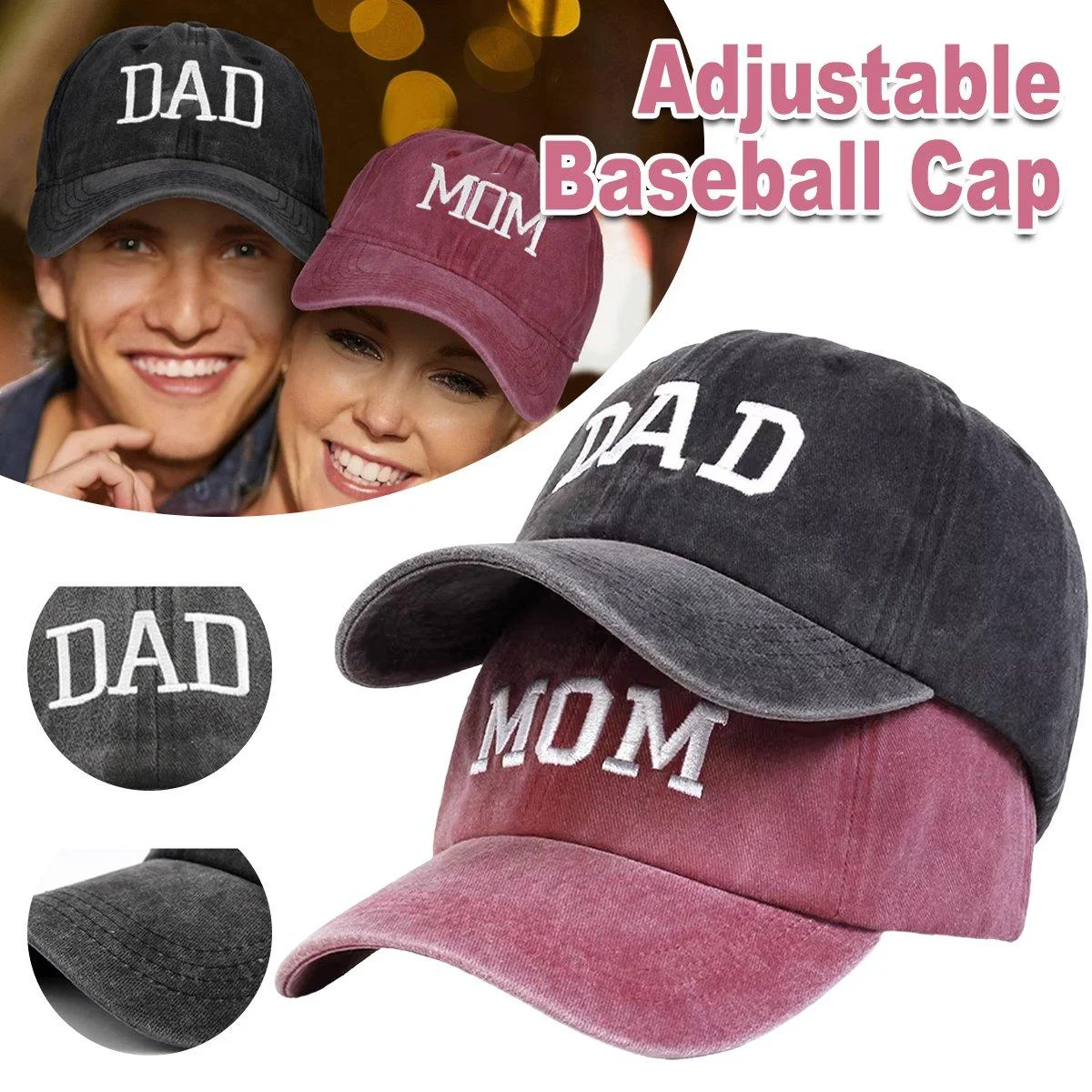 Adjustable Baseball Cap Vintage Dad Hat Casual Duck Tongue Cap for Men and Women